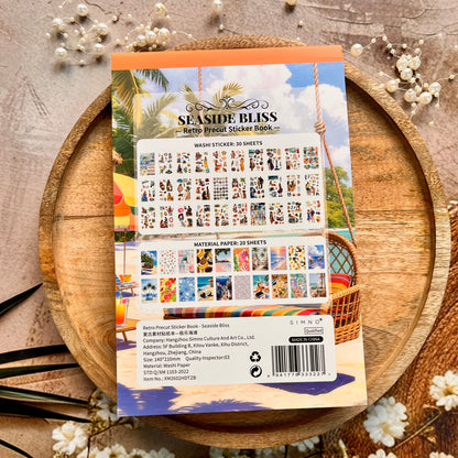50 sheets Beach-themed Scenery DIY Journaling Decorative Sticker Book