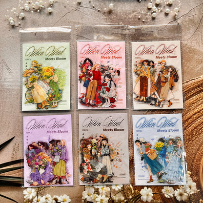 15 Pcs When the Wind Meets the Flowers Series Character Stickers