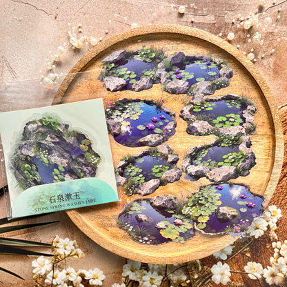 15 Pcs All Things Grow from Stone Series Forest Themed Scenery Stickers