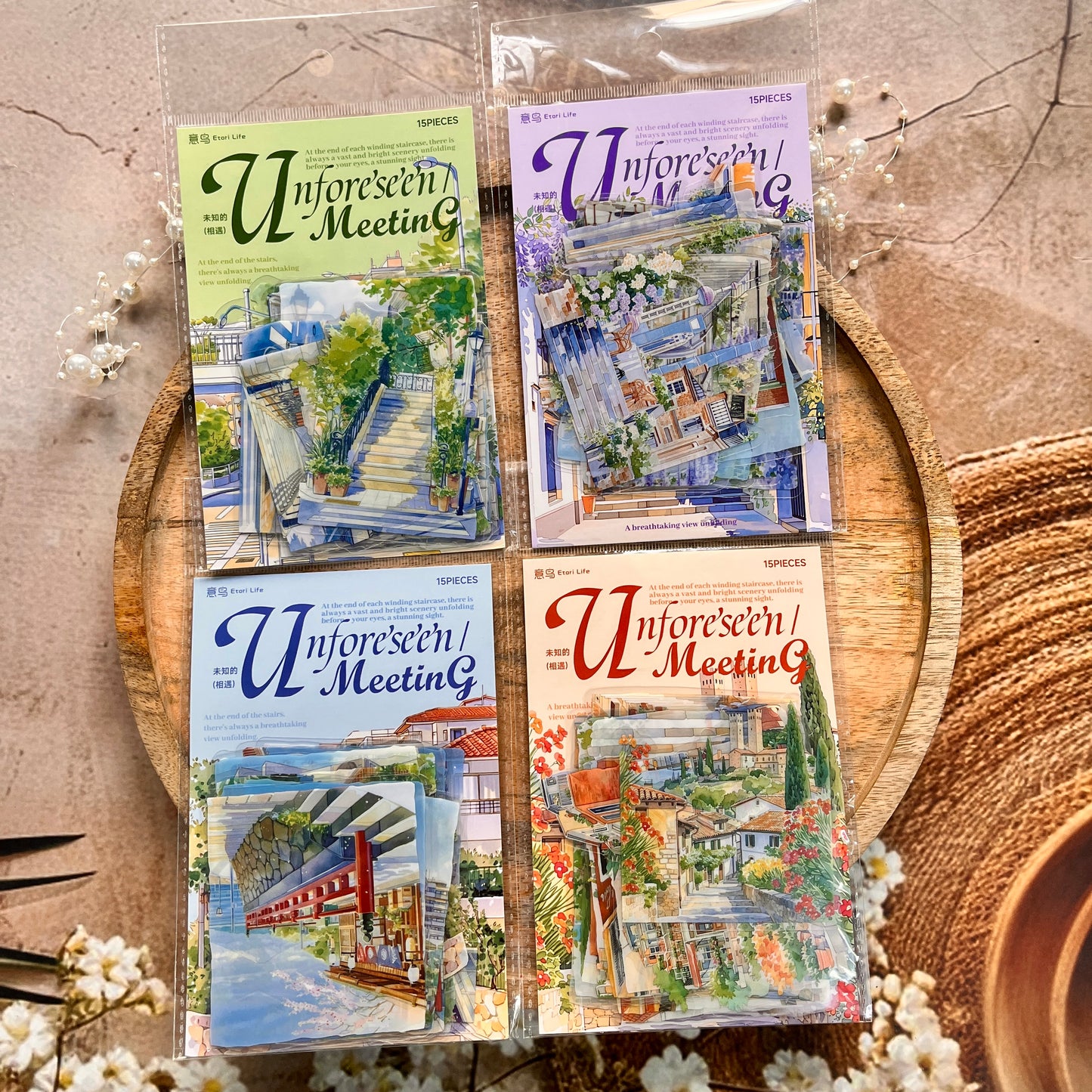 15 Pcs The Unknown Encounters Series Staircase Landscape Sticker