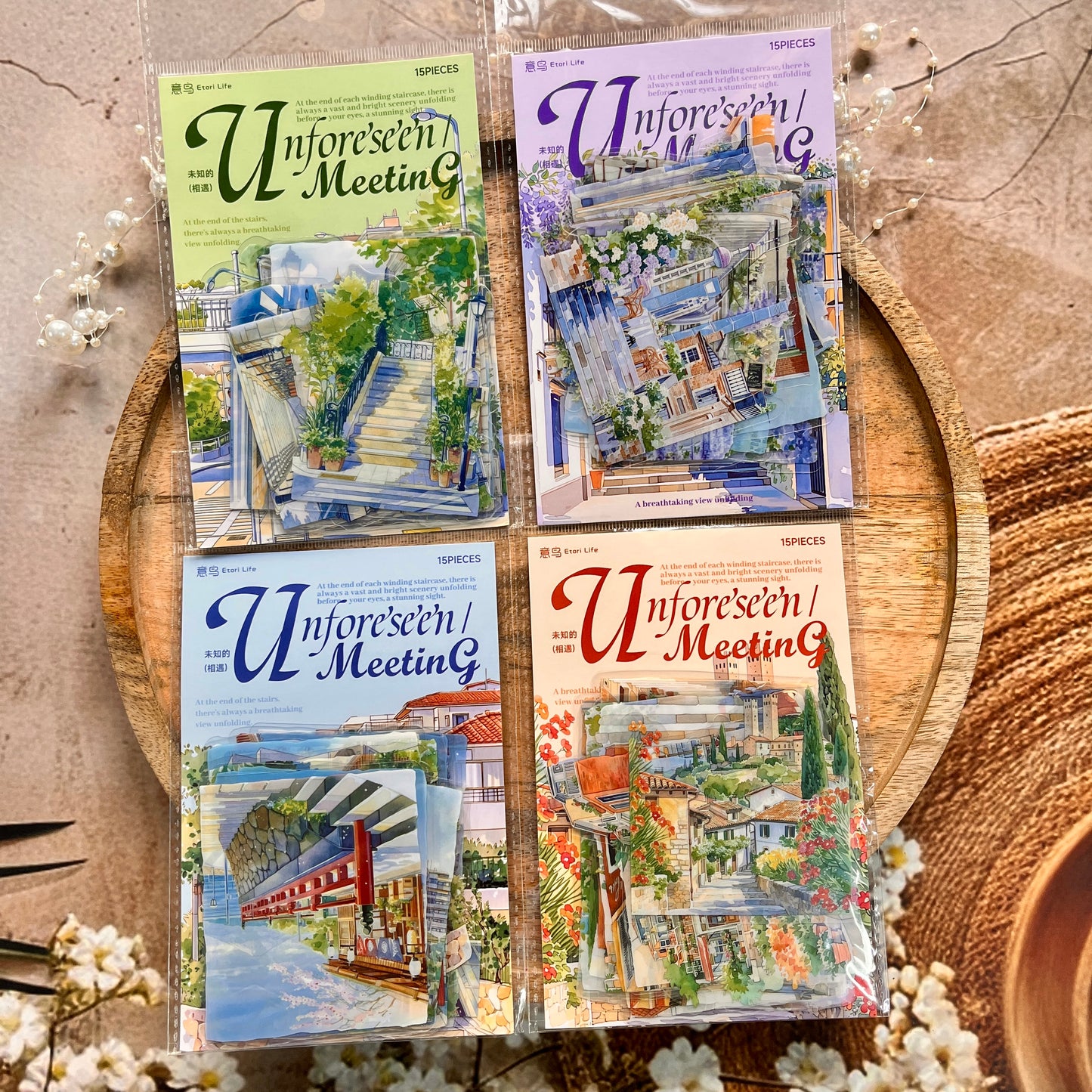 15 Pcs The Unknown Encounters Series Staircase Landscape Sticker
