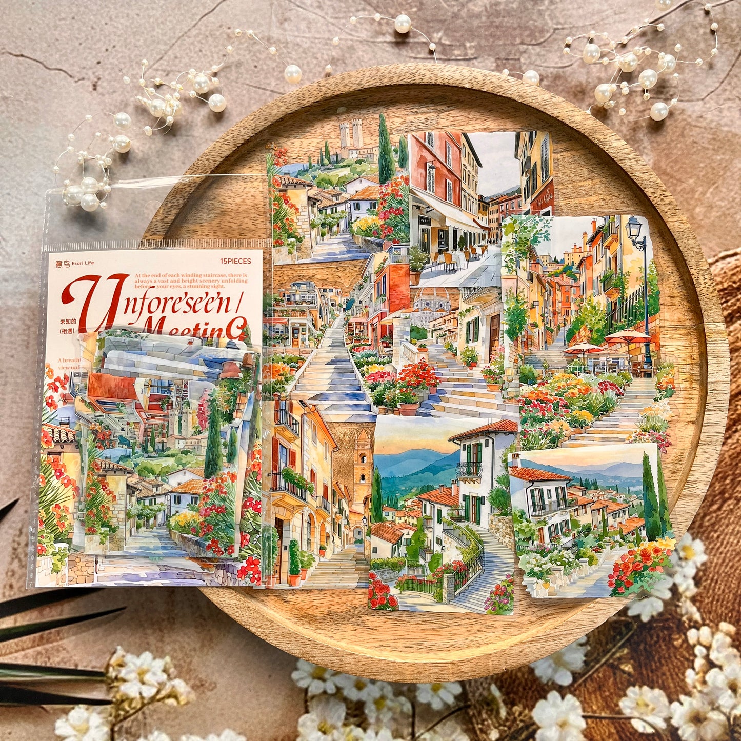 15 Pcs The Unknown Encounters Series Staircase Landscape Sticker