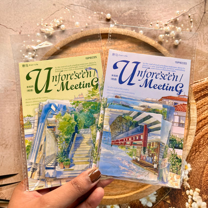 15 Pcs The Unknown Encounters Series Staircase Landscape Sticker