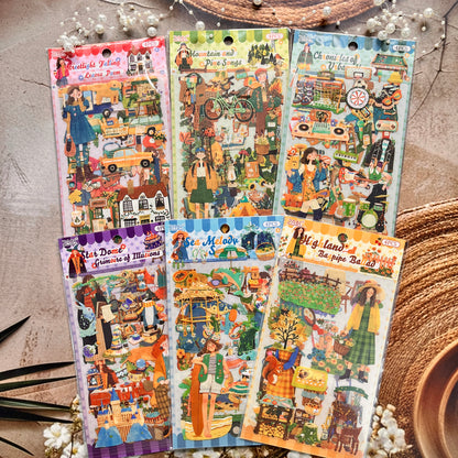 4 sheets Floating World Kaleidoscope Series stickers