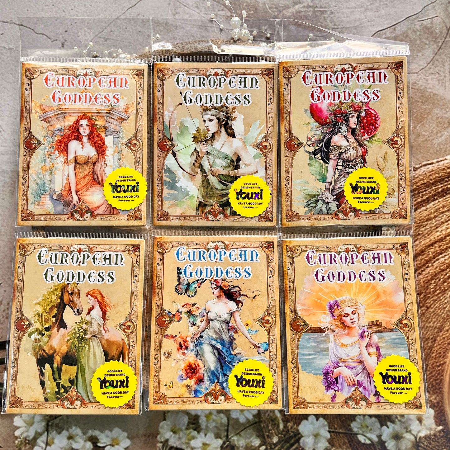 15 Pcs European Goddess Record Series Mythological Theme Sticker