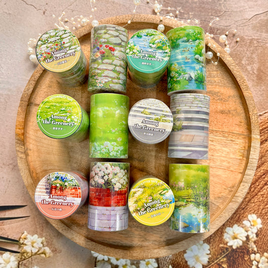 1 roll Stroll Through the Greenery Series Pebble Path Scenery Washi tape