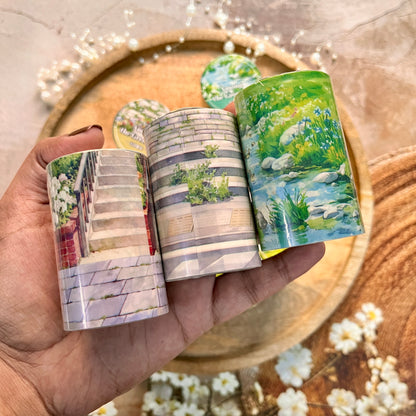 1 roll Stroll Through the Greenery Series Pebble Path Scenery Washi tape