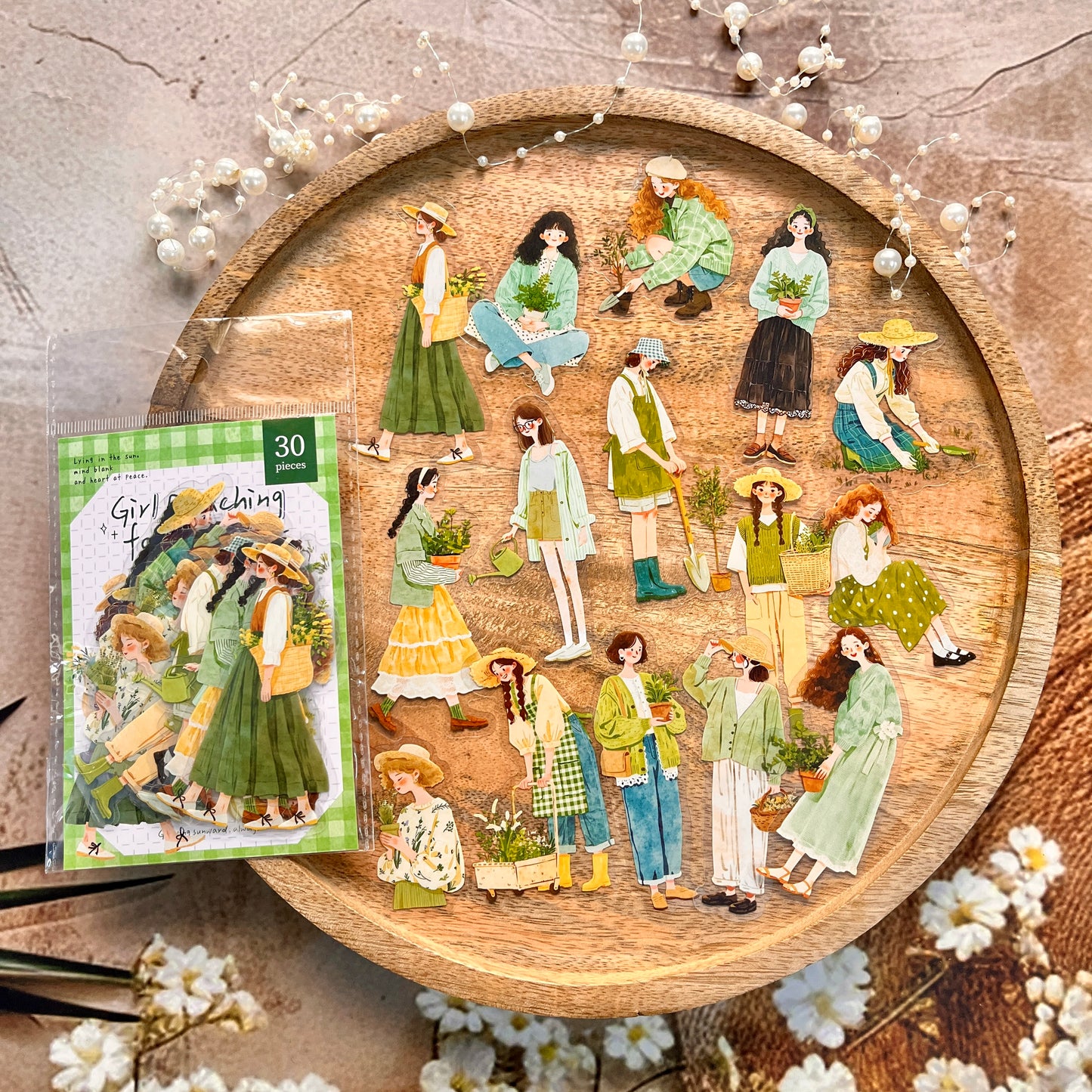 30 Pcs Sunshine Growth Series Instagram style Character Stickers