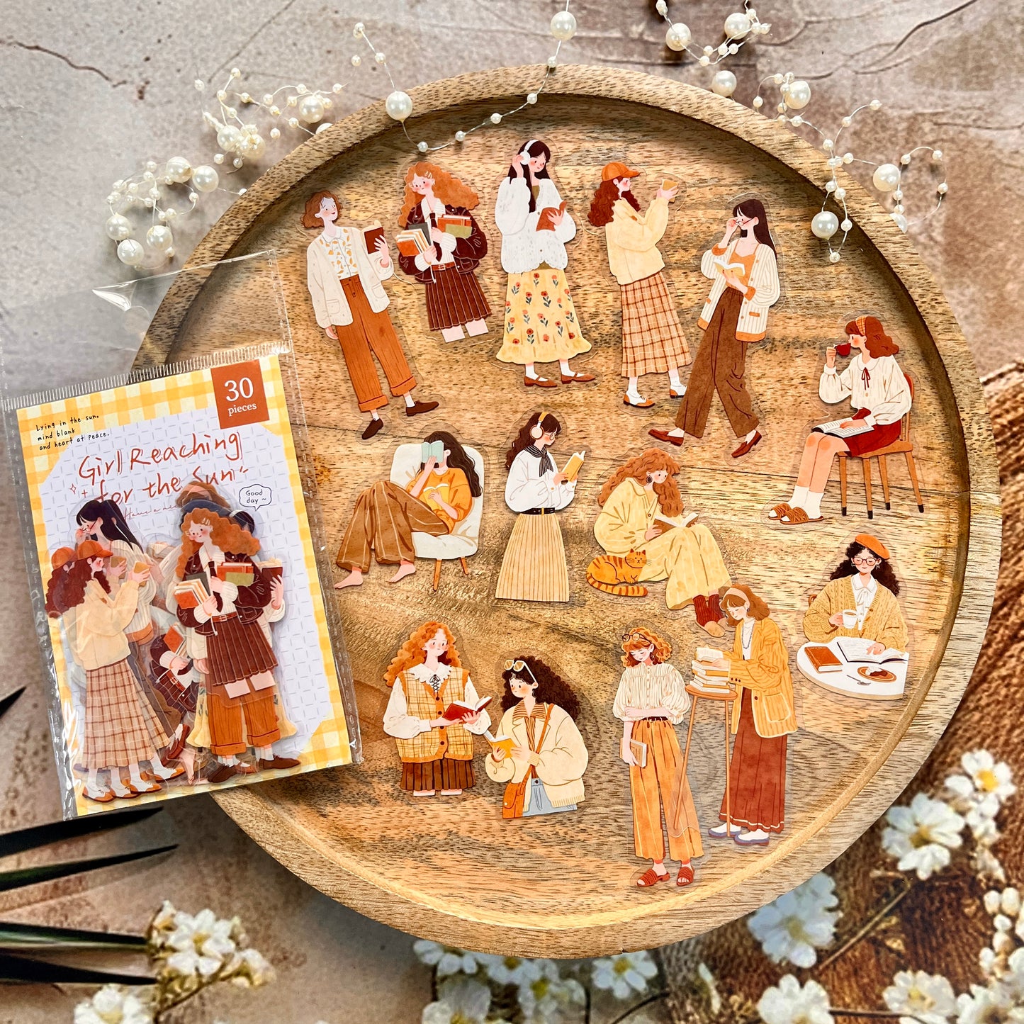 30 Pcs Sunshine Growth Series Instagram style Character Stickers