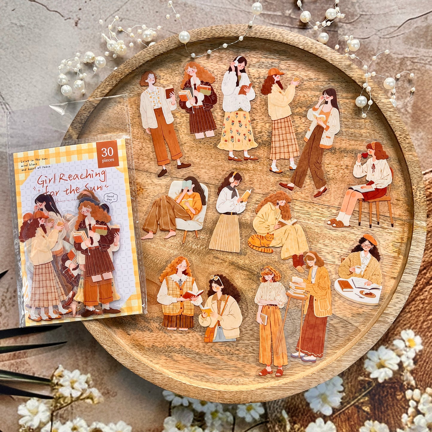 30 Pcs Sunshine Growth Series Instagram style Character Stickers