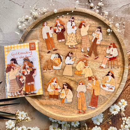 30 Pcs Sunshine Growth Series Instagram style Character Stickers