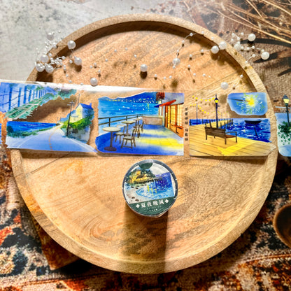 Summer Breeze Night Road Pet Tape for Journaling