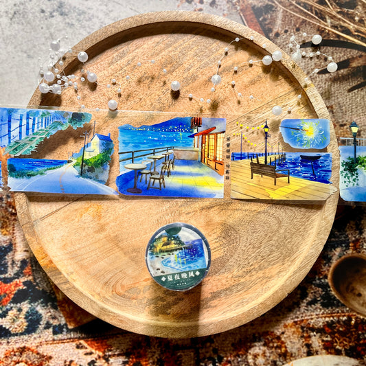 Summer Breeze Night Road Pet Tape for Journaling