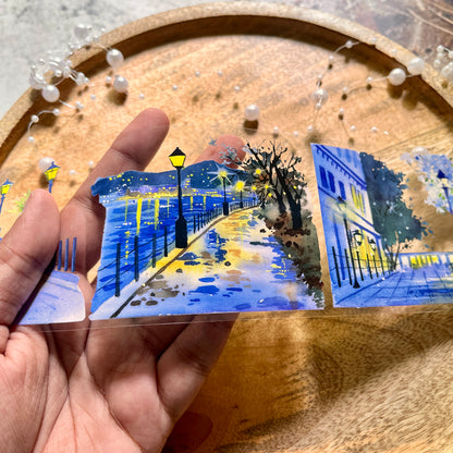 Summer Breeze Night Road Pet Tape for Journaling