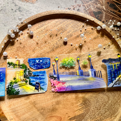 Summer Breeze Night Road Pet Tape for Journaling