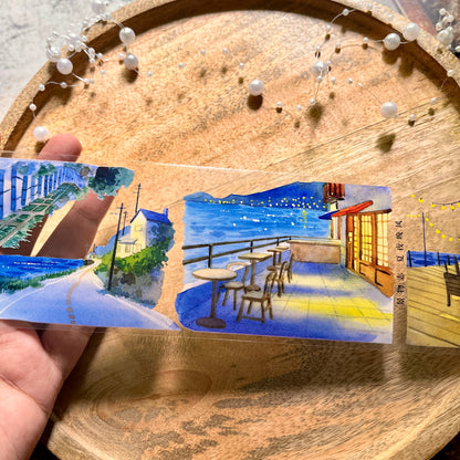 Summer Breeze Night Road Pet Tape for Journaling