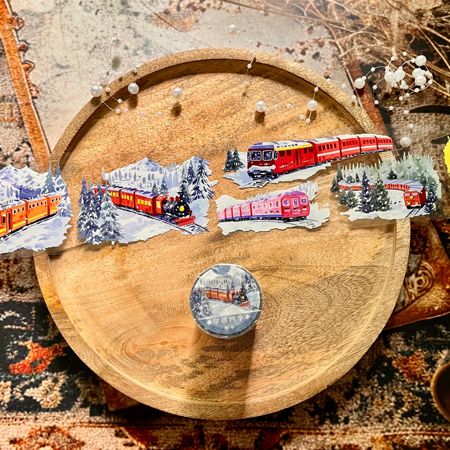 Crossing Seasons - Autumn/Winter Train Pet Tape for Journaling