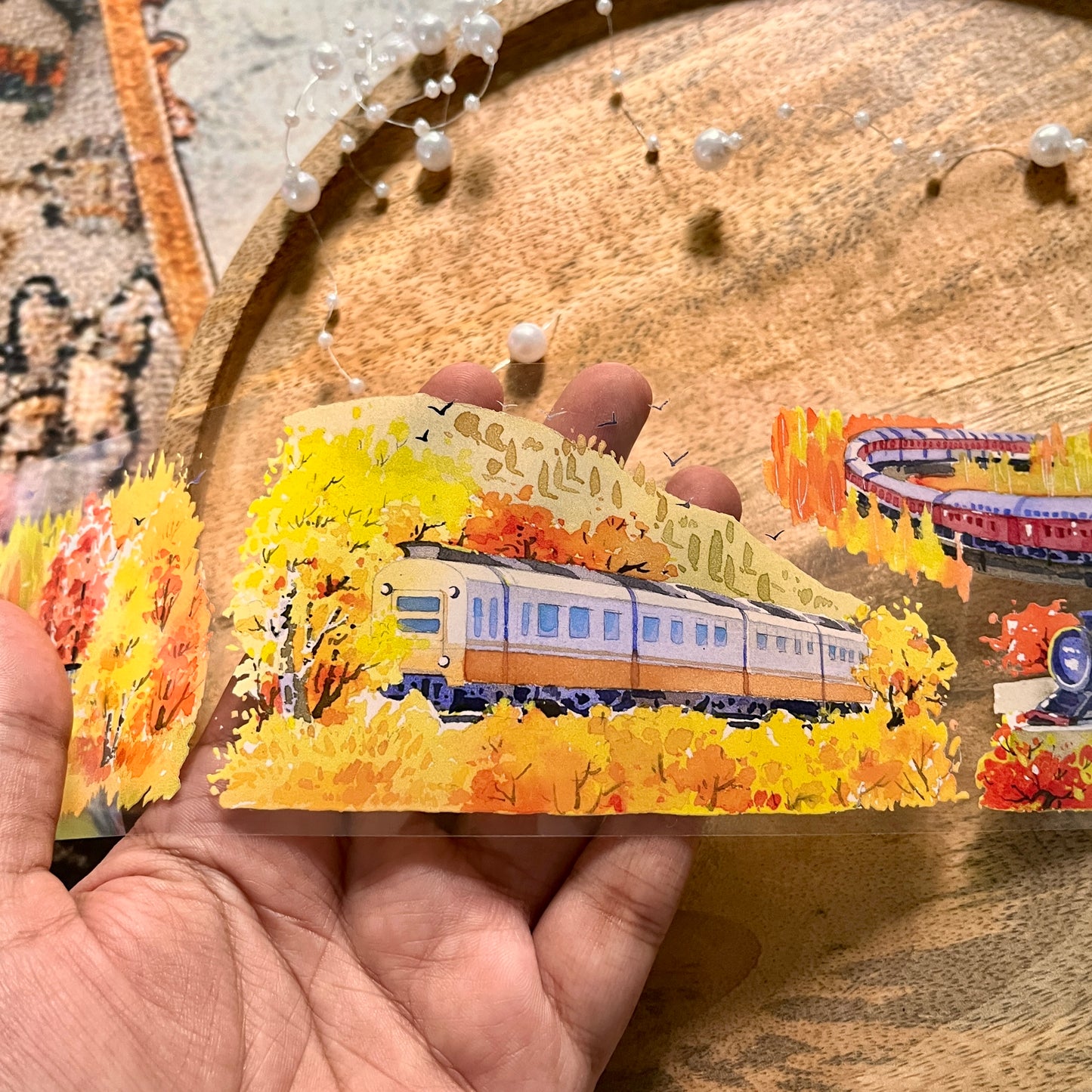 Crossing Seasons - Autumn/Winter Train Pet Tape for Journaling