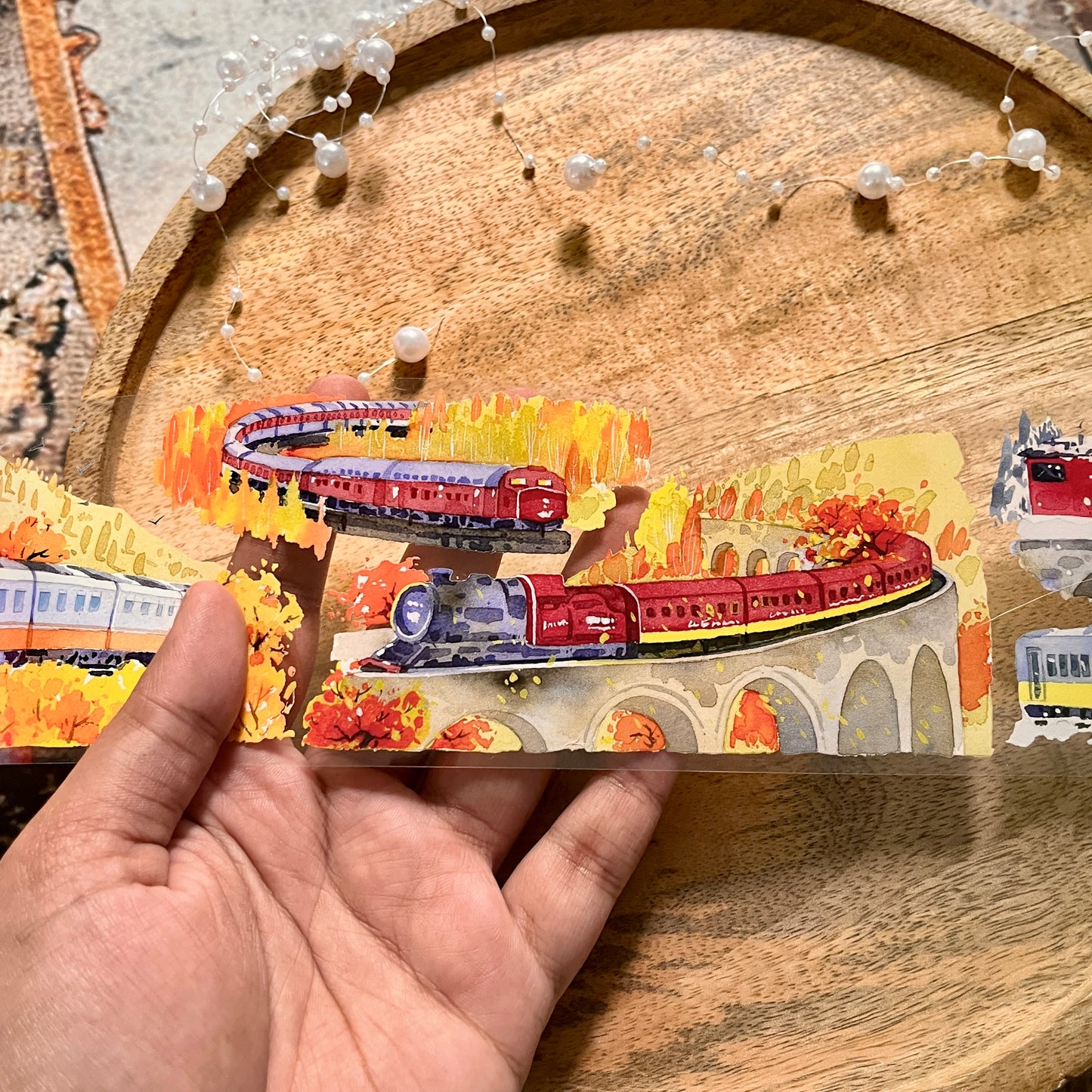 Crossing Seasons - Autumn/Winter Train Pet Tape for Journaling