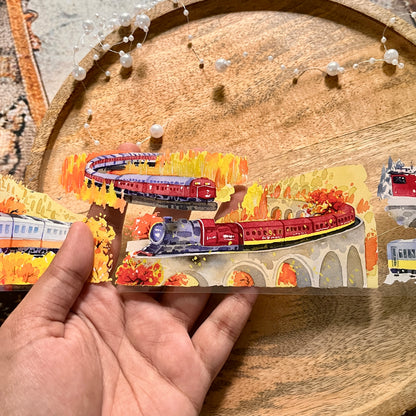 Crossing Seasons - Autumn/Winter Train Pet Tape for Journaling