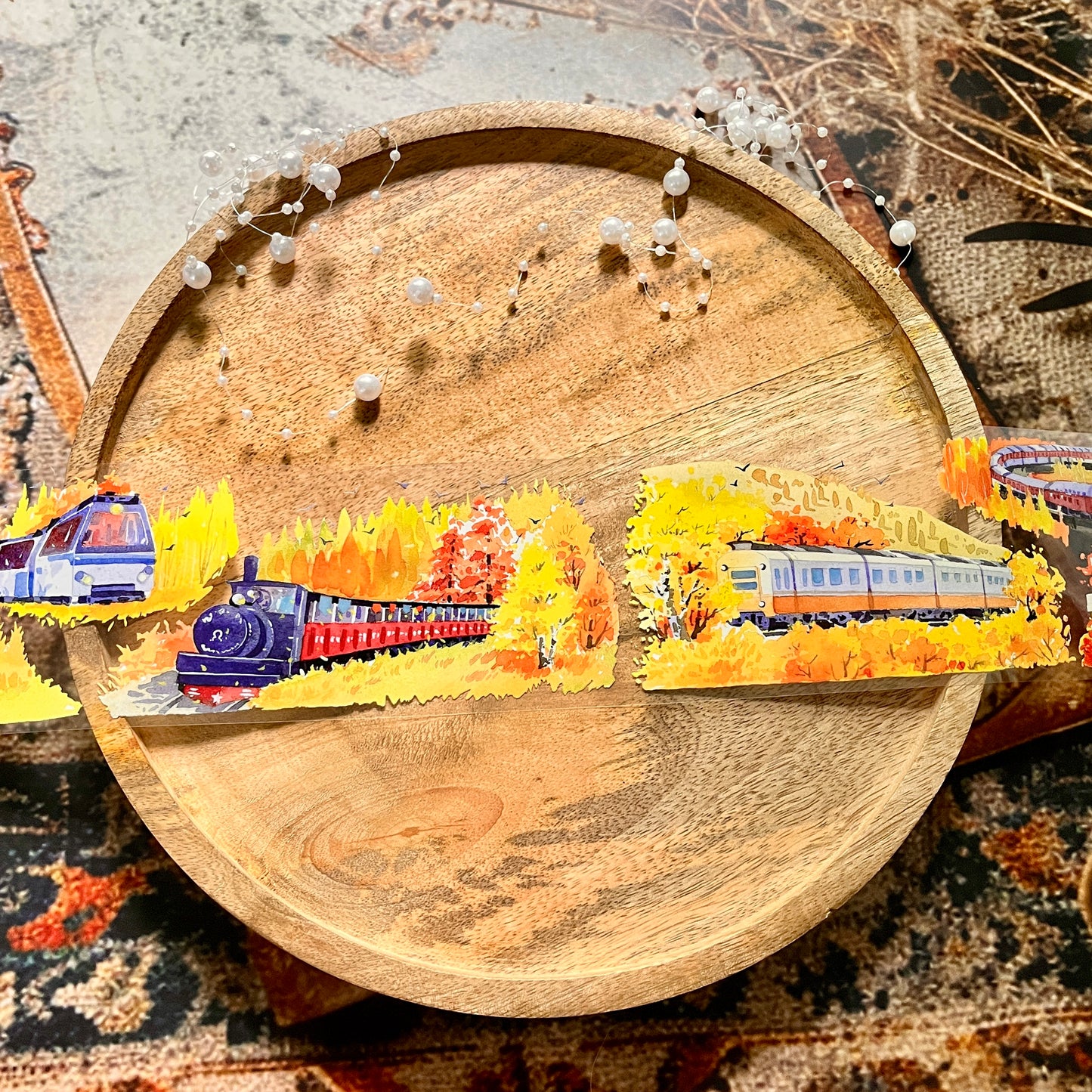 Crossing Seasons - Autumn/Winter Train Pet Tape for Journaling