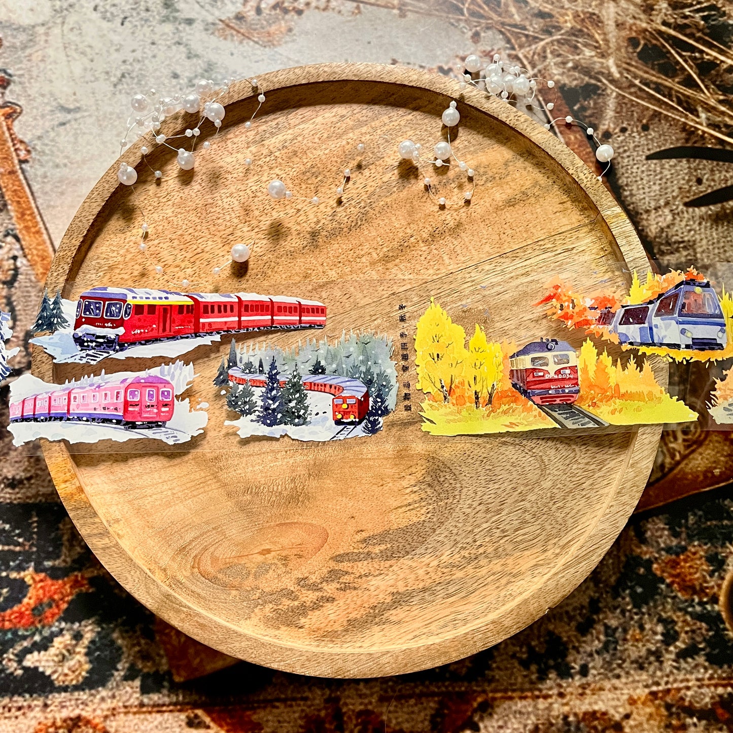 Crossing Seasons - Autumn/Winter Train Pet Tape for Journaling