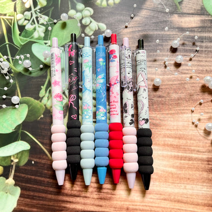 0.5mm Black Ink Rose Butterfly Series Quick Drying Click Gel Pen