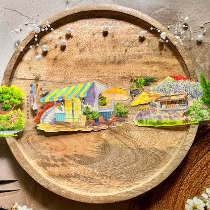 Day shadow idle corner yellow house PET Tape for Journaling