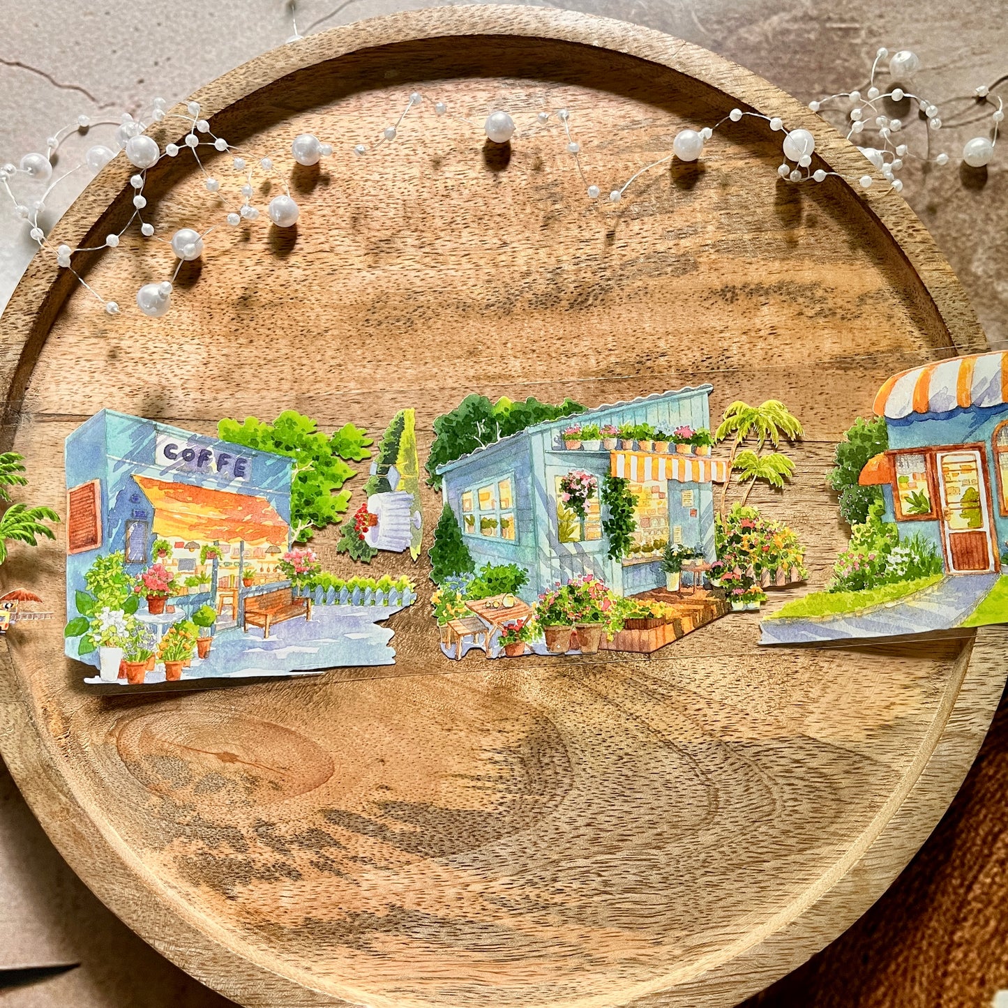 Day shadow idle corner yellow house PET Tape for Journaling