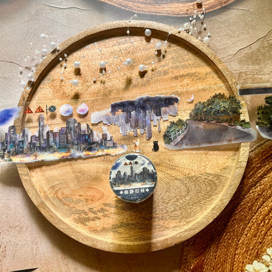 In the Quiet Night Light City Pet Tape for Journaling