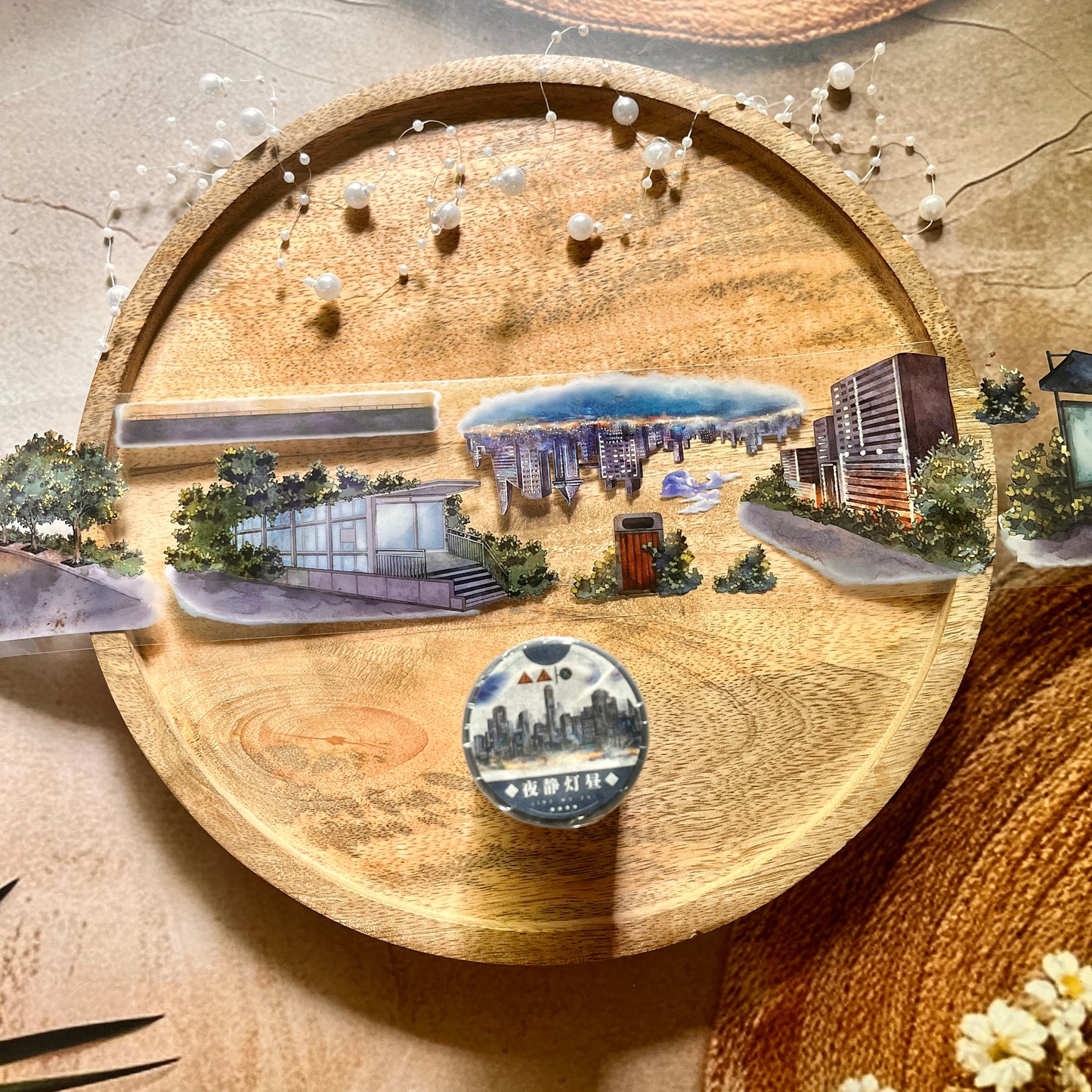 In the Quiet Night Light City Pet Tape for Journaling