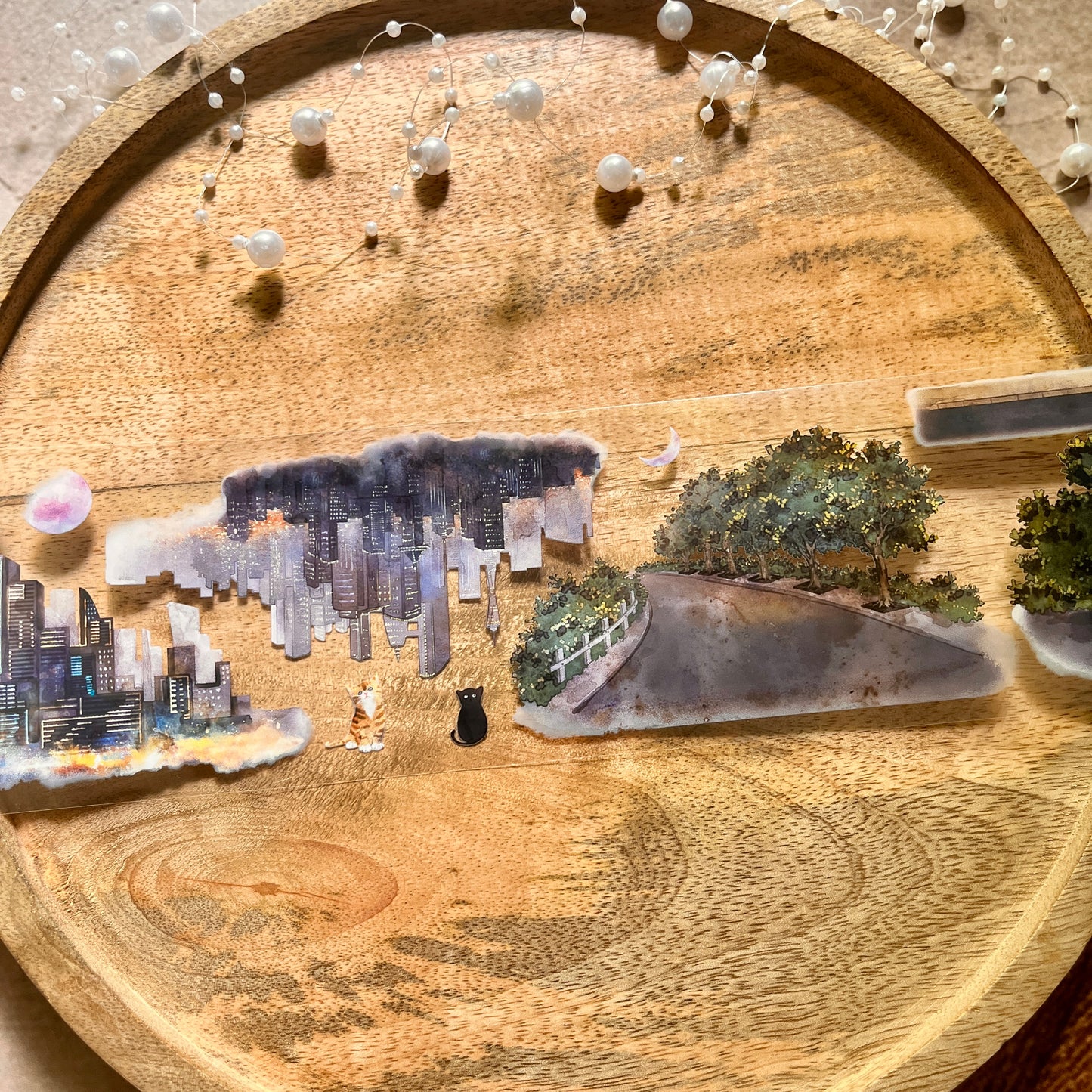 In the Quiet Night Light City Pet Tape for Journaling