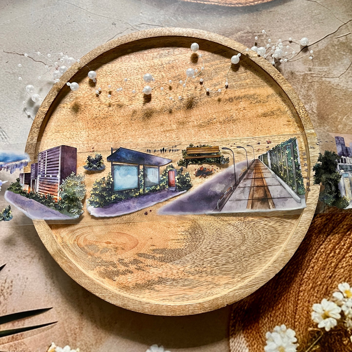 In the Quiet Night Light City Pet Tape for Journaling