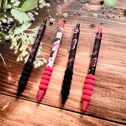 0.5mm Black Ink Rose Butterfly Series Quick Drying Click Gel Pen