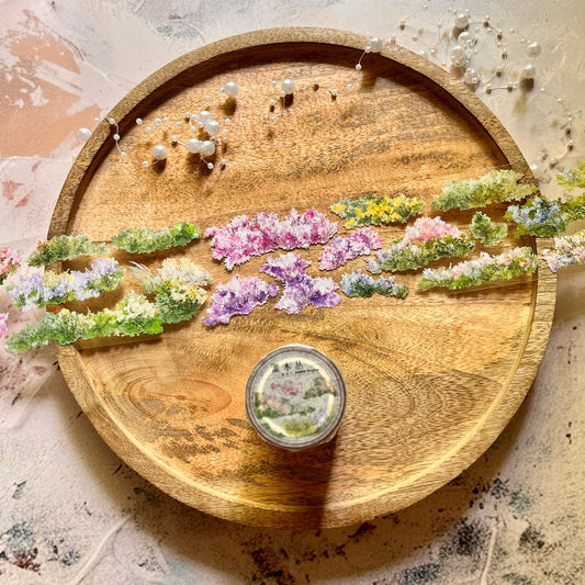 Green and Pink Small Bushes Pet Tape for Journaling