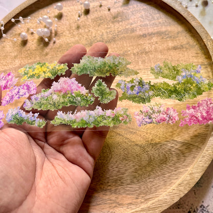 Green and Pink Small Bushes Pet Tape for Journaling