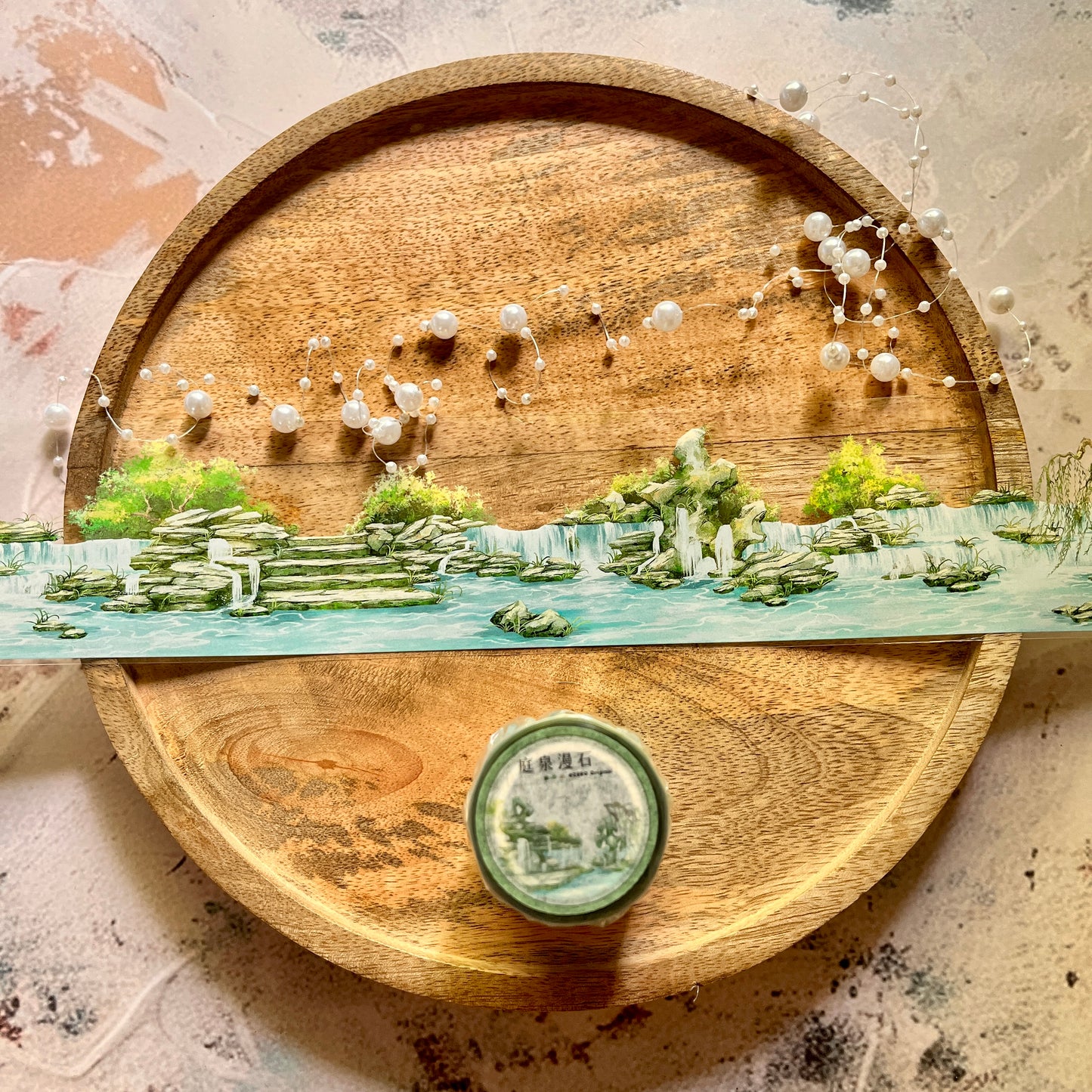 Beautiful Courtyard Springs and Rambling Stones Tape for Journaling