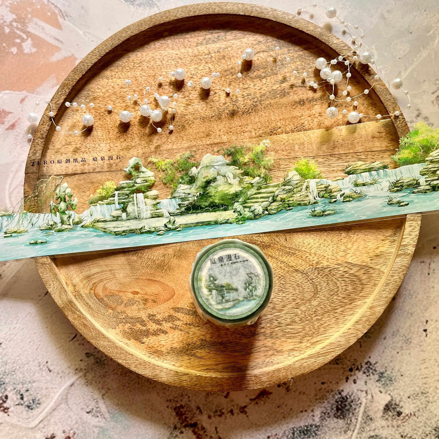 Beautiful Courtyard Springs and Rambling Stones Tape for Journaling