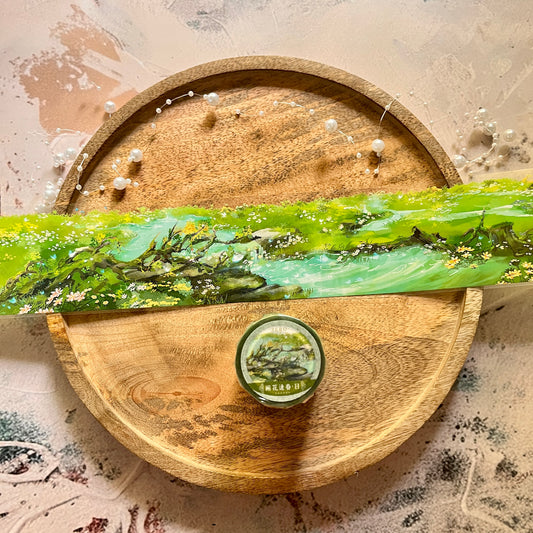 Leisure Flowers in Spring Green Field PET Tape for Journaling