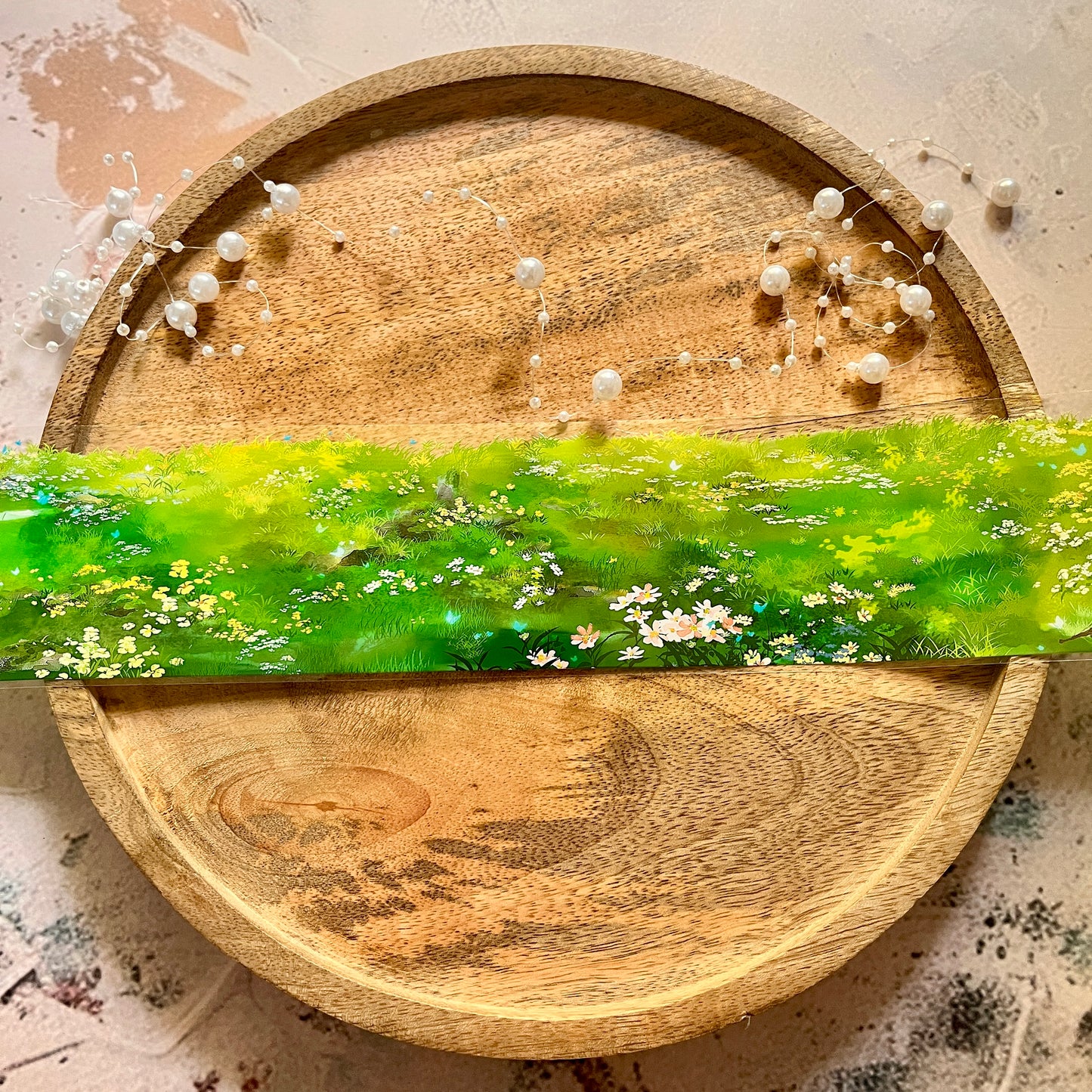 Leisure Flowers in Spring Green Field PET Tape for Journaling