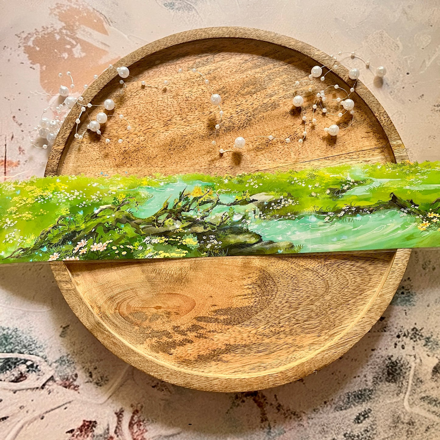 Leisure Flowers in Spring Green Field PET Tape for Journaling