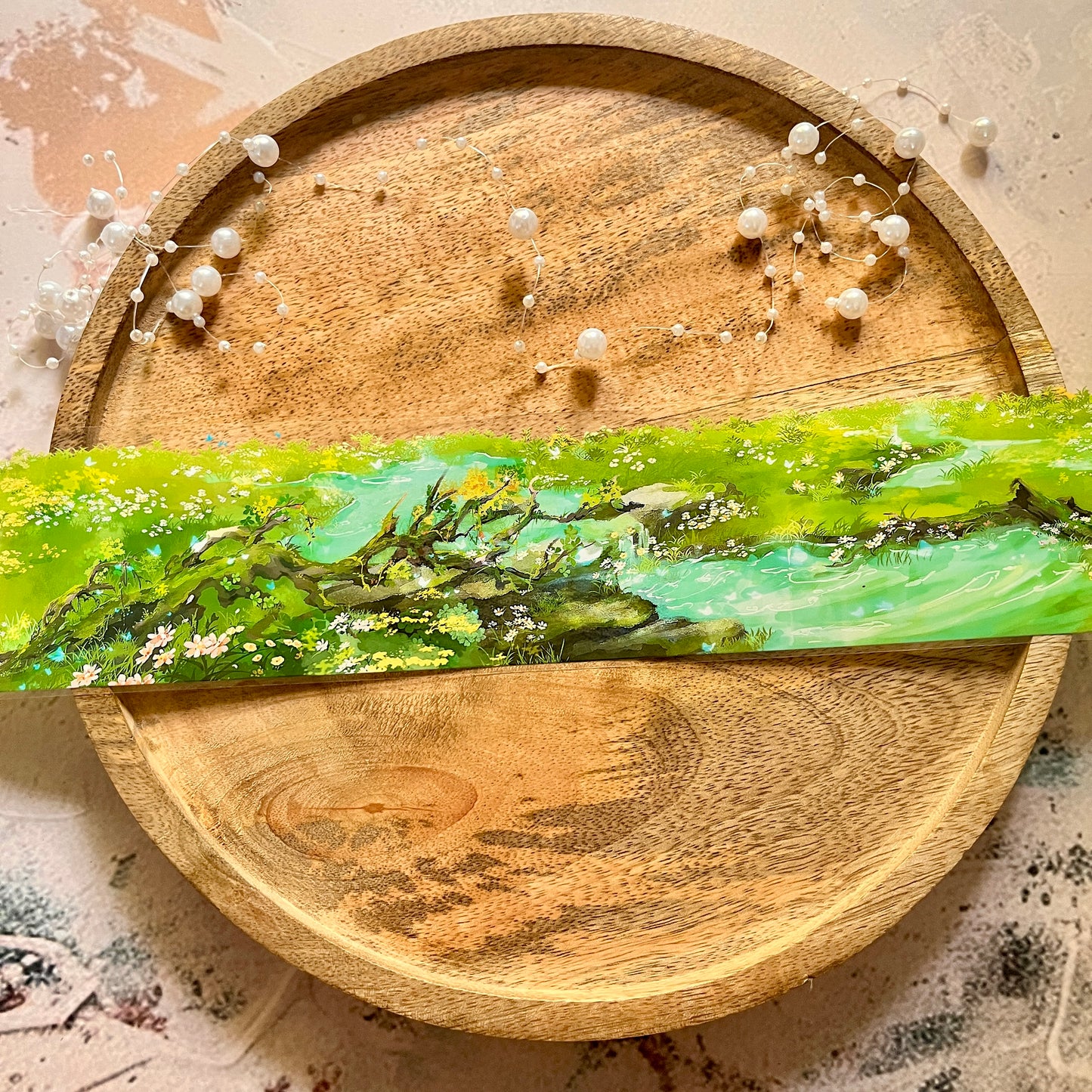 Leisure Flowers in Spring Green Field PET Tape for Journaling