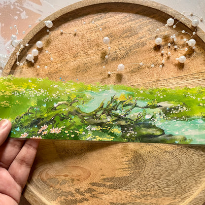 Leisure Flowers in Spring Green Field PET Tape for Journaling