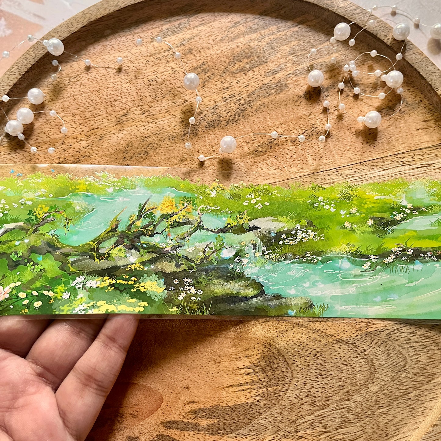 Leisure Flowers in Spring Green Field PET Tape for Journaling