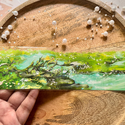 Leisure Flowers in Spring Green Field PET Tape for Journaling