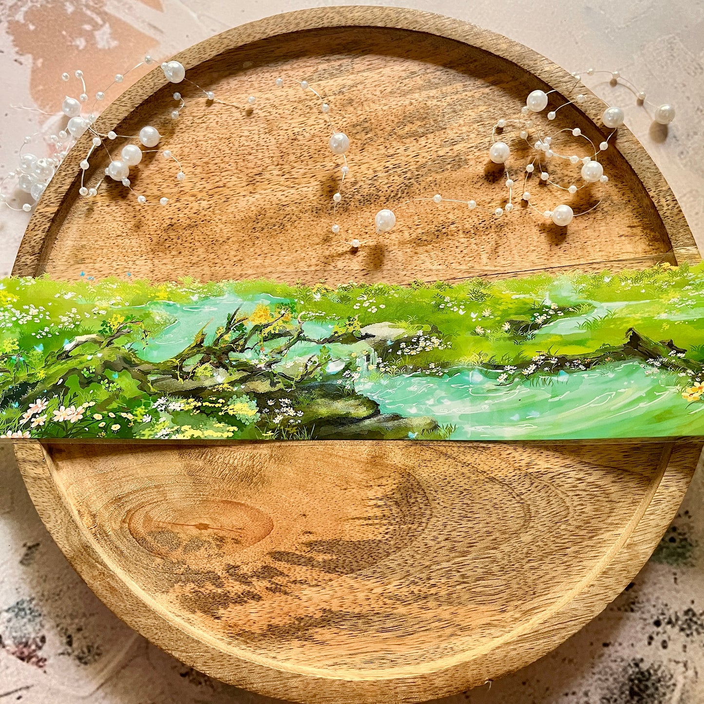 Leisure Flowers in Spring Green Field PET Tape for Journaling