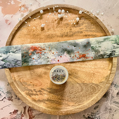 Beautiful Slate Stone Road and Leaves Washi Tape for Journaling