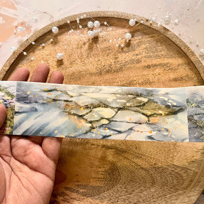 Beautiful Slate Stone Road and Leaves Washi Tape for Journaling