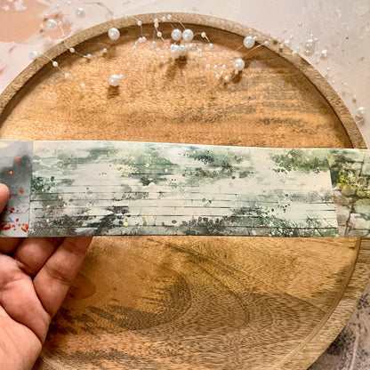 Beautiful Slate Stone Road and Leaves Washi Tape for Journaling