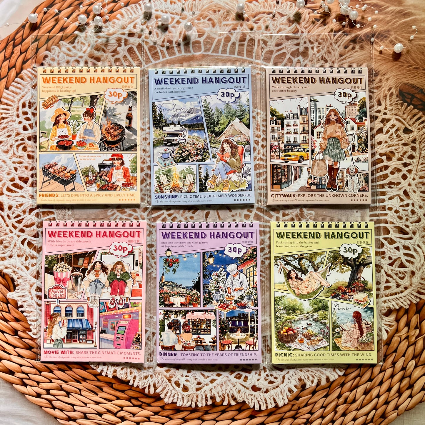 30 Pcs Let's Hang Out Series Casual Character sticker pack